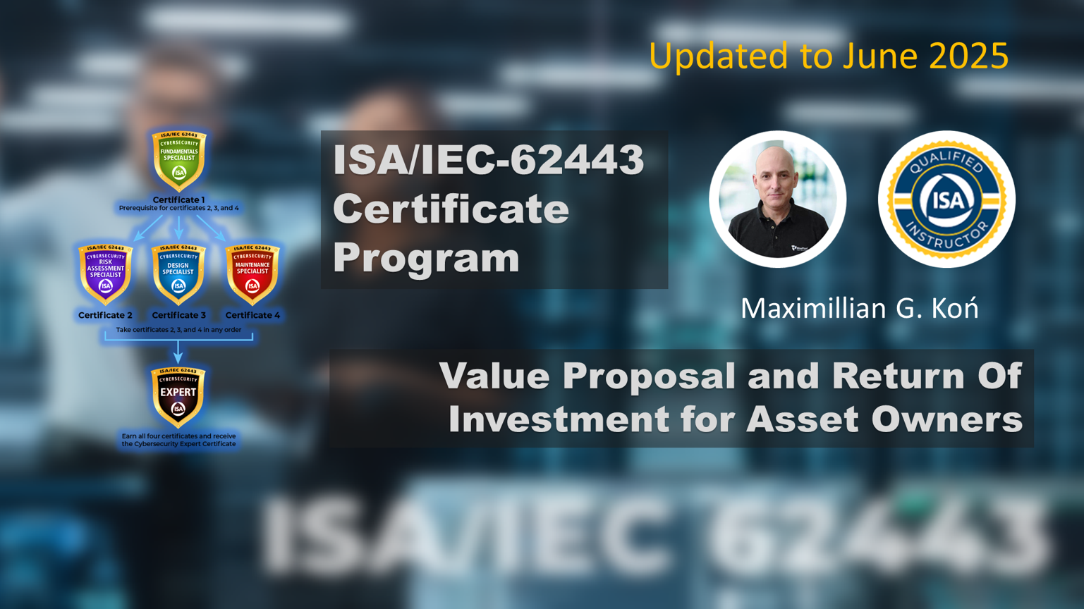ISA Cyber Program Value Proposal Asset Owner
